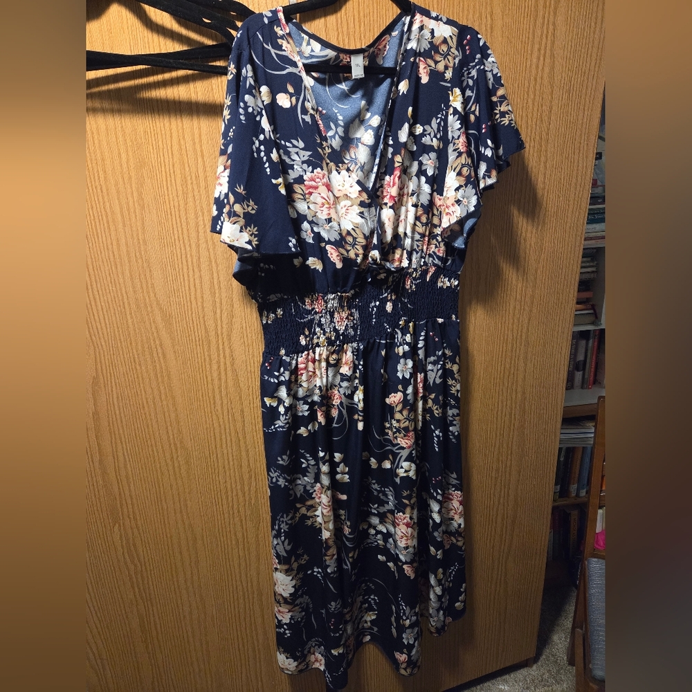 Navy Floral Maxi Dress